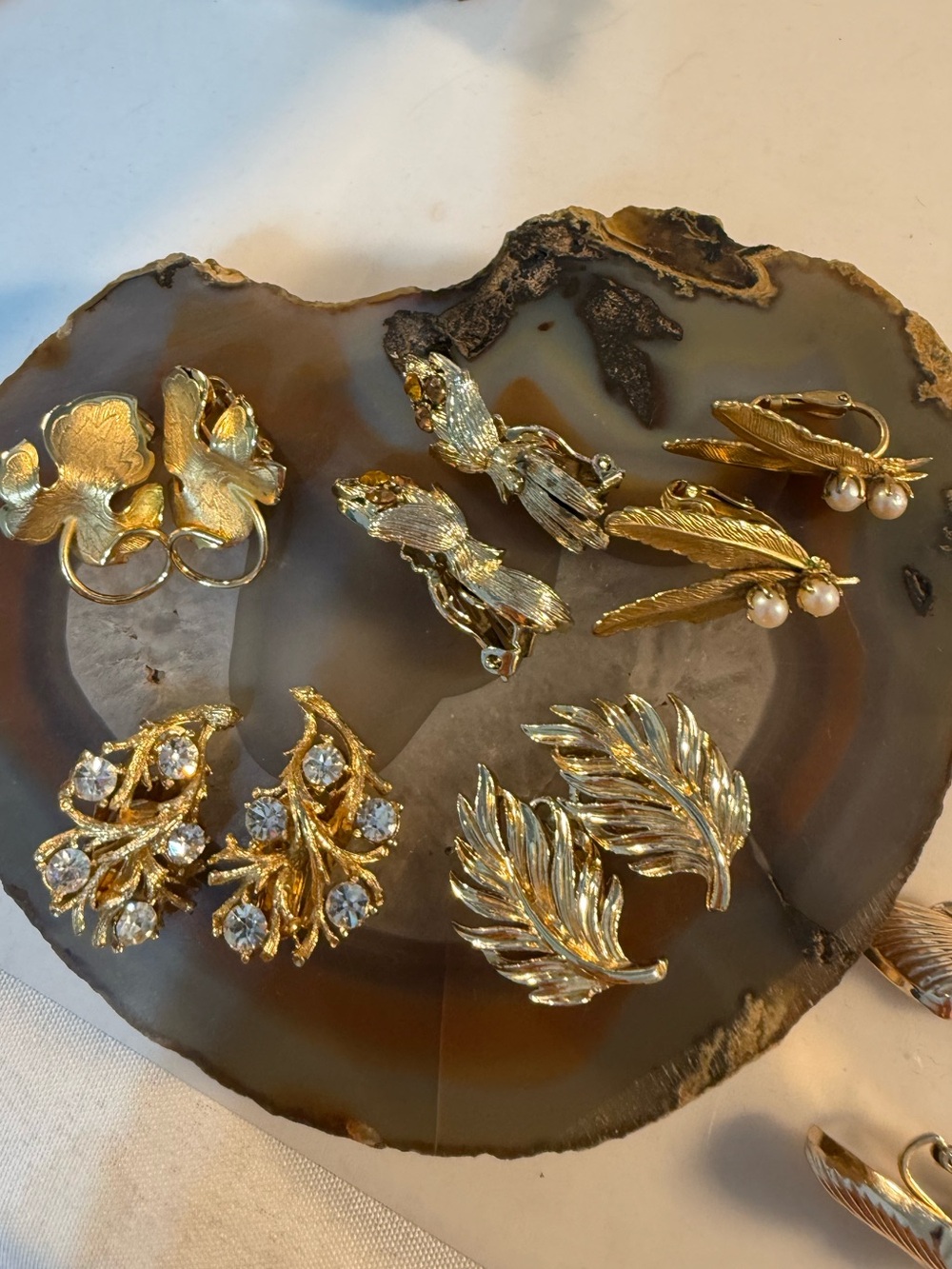 Vintage Gold Leaf & flower Women's clip Earrings - choice various styles
